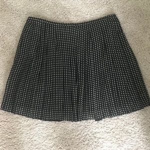 Madewell Pleated & Patterned Black Mini Skirt